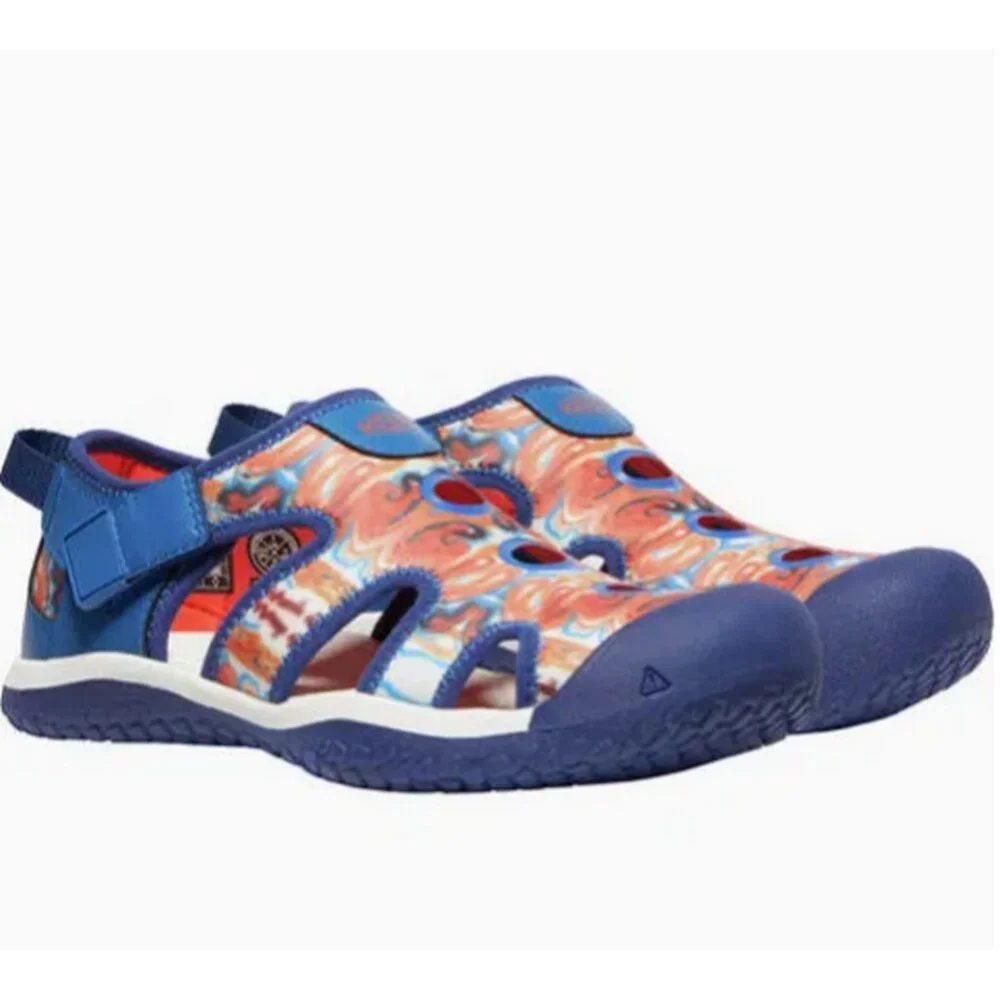 NWT - KEEN Shoes Youth 6 Stingray Unisex Boy Child Water Sandals Orange Blue